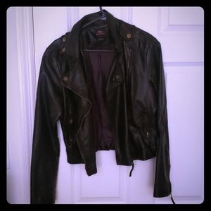 Black faux leather jacket